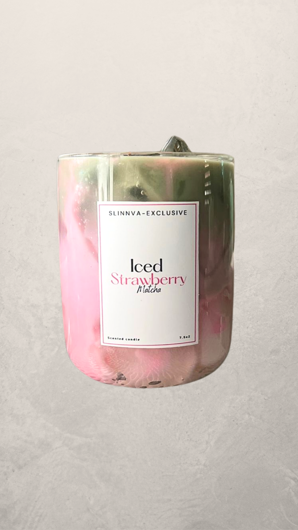 Iced strawberry matcha latte scented