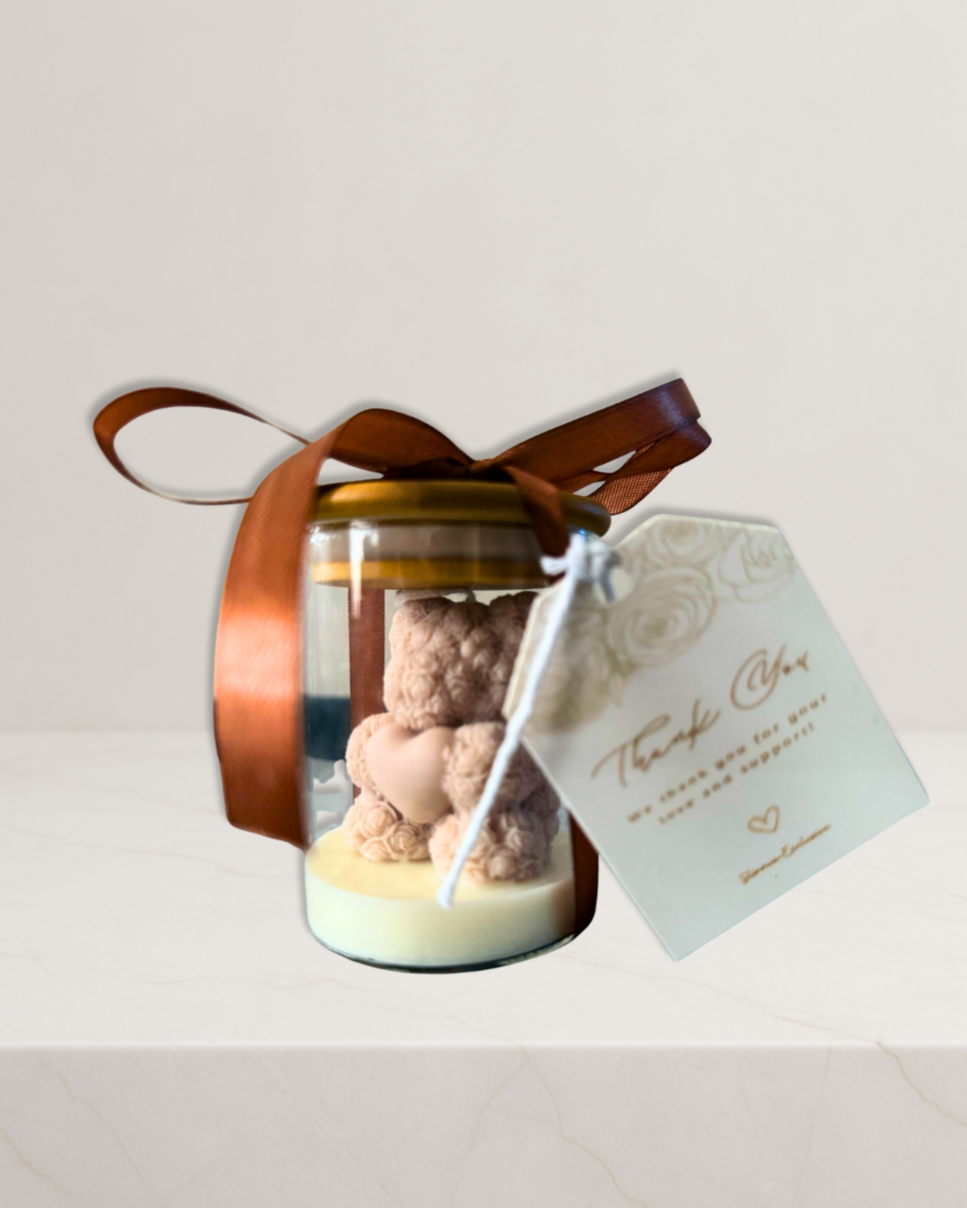 Rosy bear Candle set