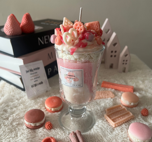 Strawberry Meringue Dessert Glass Jar